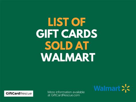 What Gift Cards Does Walmart Sell In-Store